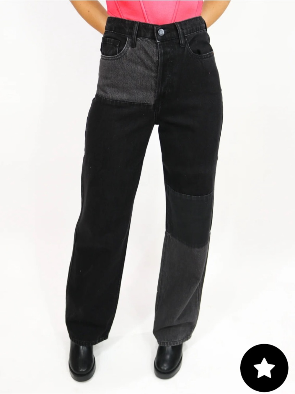 Cello High Waisted Colorblock Jeans |Wide Leg | Size 13
